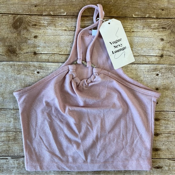 Vogue Sexy Lounge Small Womens Top Light Pink - Picture 5 of 7